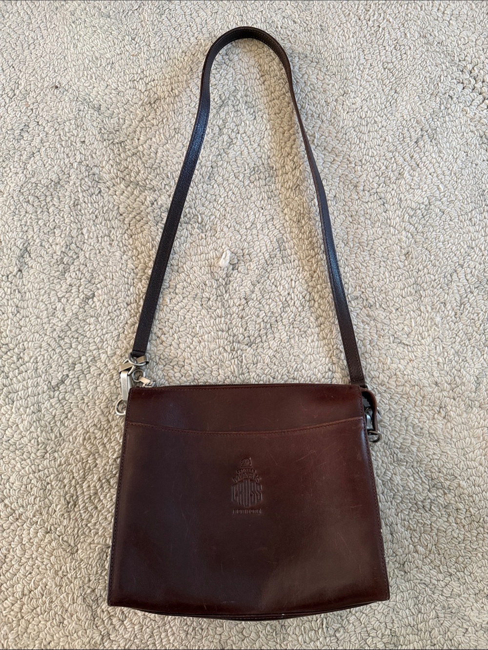 Vintage Mark Cross Brown Leather Shoulder Bag